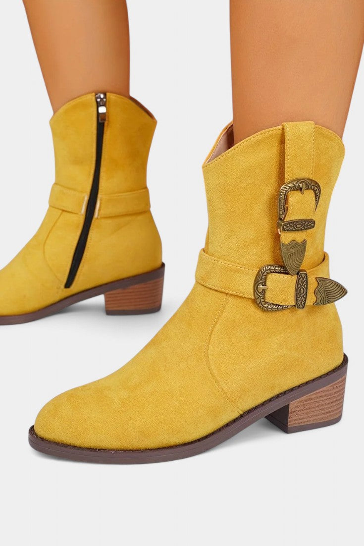 Mesa | Botas Western de Ante con Hebillas
