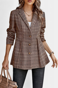 Carla | Chaqueta Péplum de Cuadros
