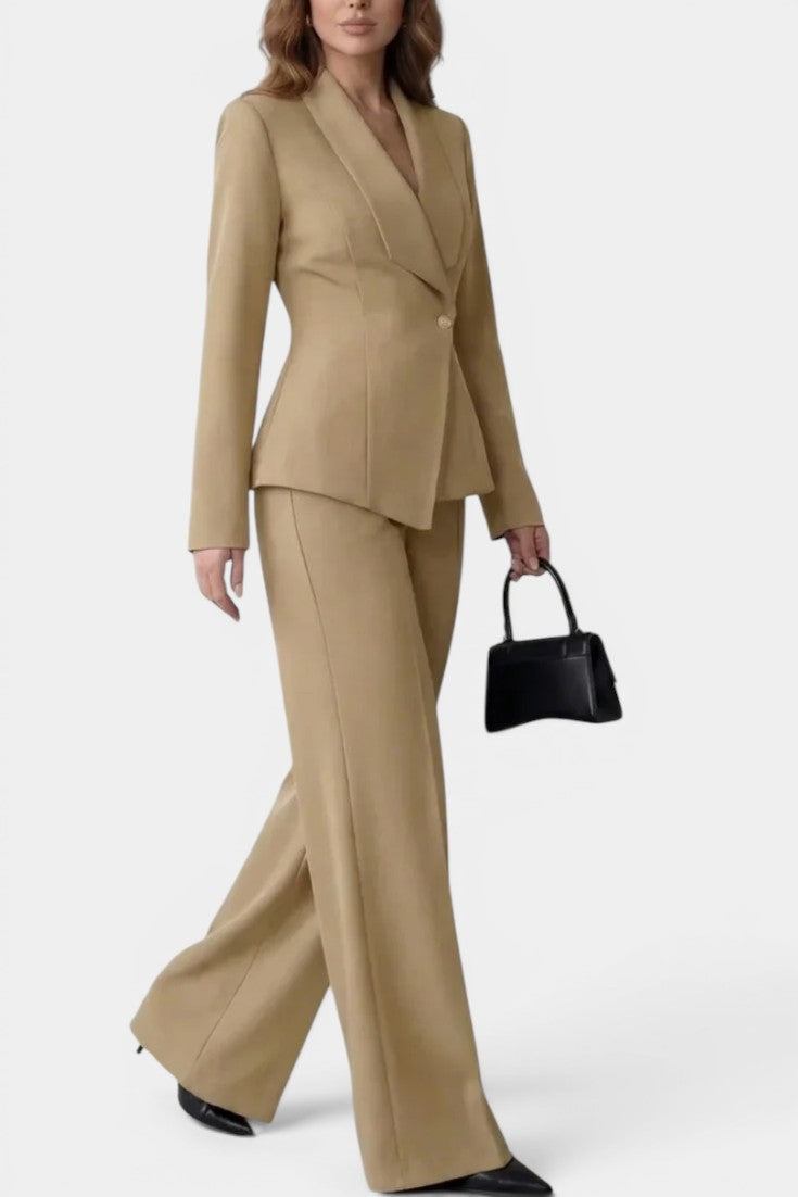 Laura | Traje de Blazer Entallada y Pantalón Ancho