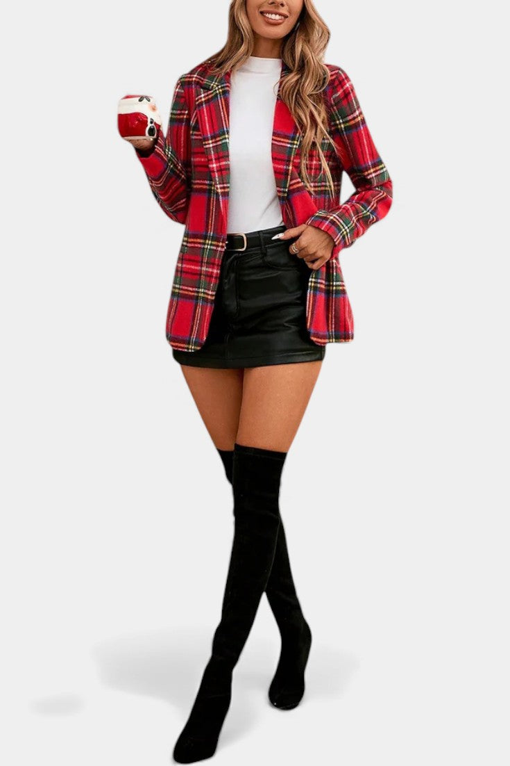Alicia | Blazer Larga de Cuadros