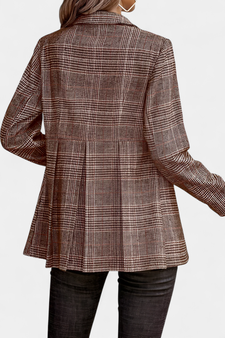 Carla | Chaqueta Péplum de Cuadros