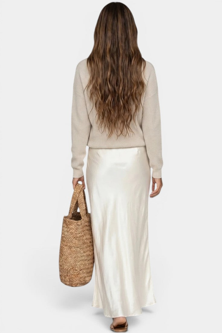 Léandra | Conjunto de Jersey y Vestido Lencero Satinado