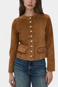 Sasha | Chaqueta Cruzada Efecto Ante