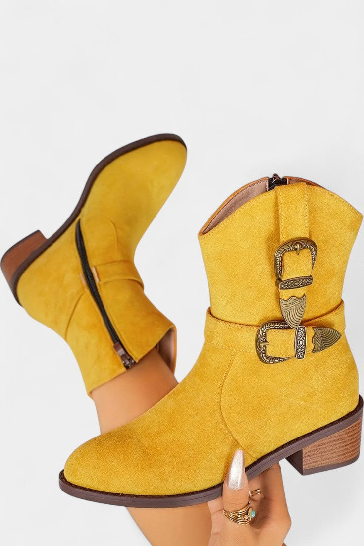Mesa | Botas Western de Ante con Hebillas