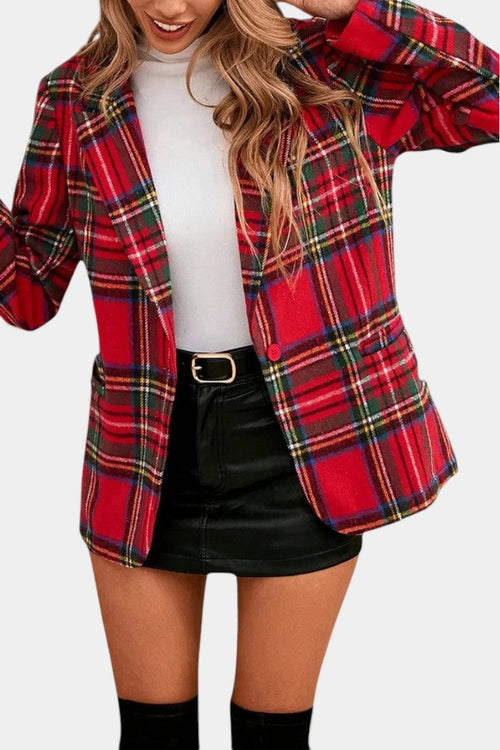 Alicia | Blazer Larga de Cuadros