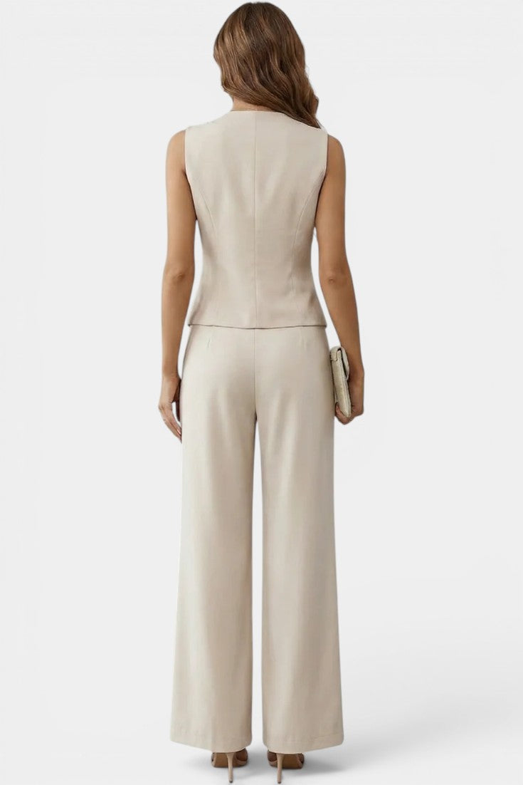 Elisa | Conjunto de Chaleco Péplum y Pantalón