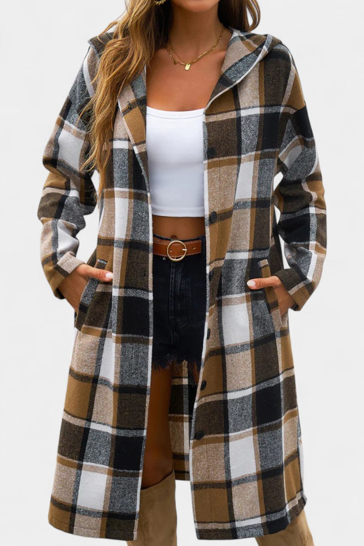 Sandra | Sobrecamisa de Cuadros con Capucha
