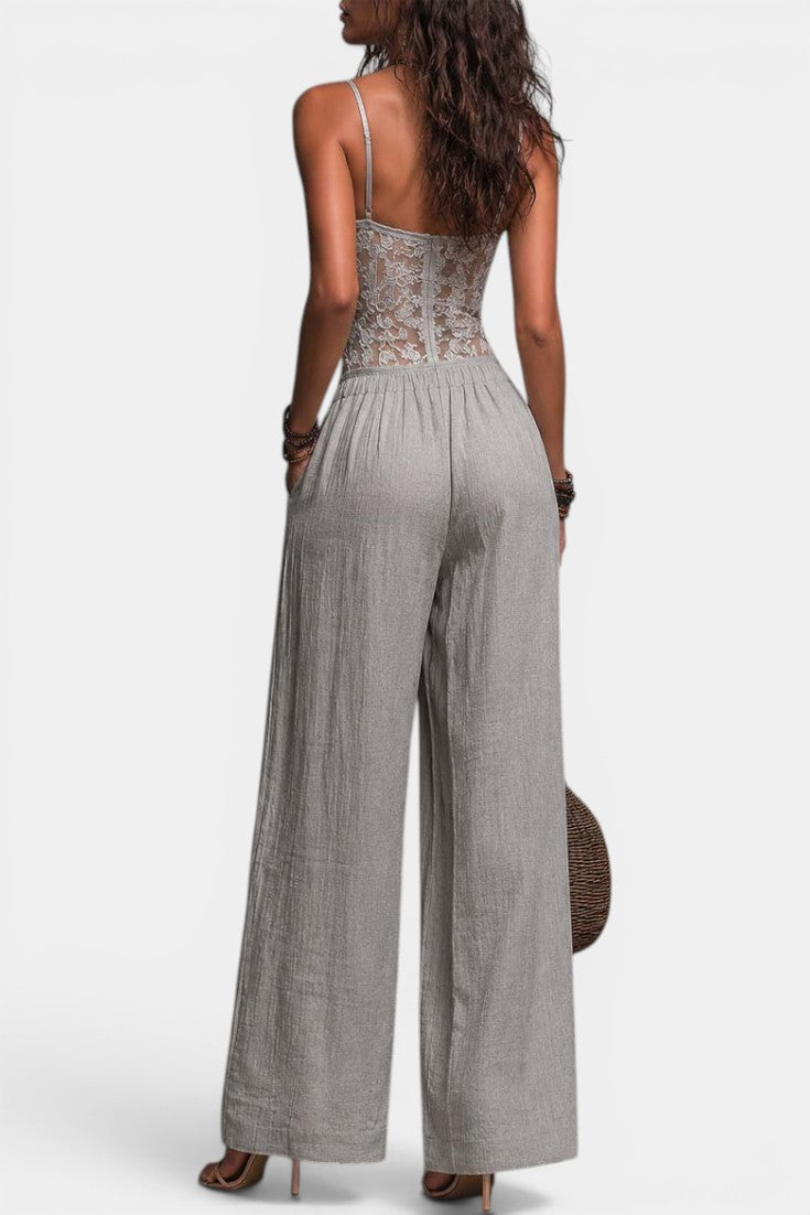 Rosa | Mono con Cuerpo de Encaje