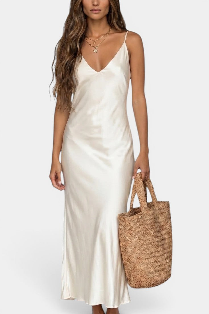 Léandra | Conjunto de Jersey y Vestido Lencero Satinado