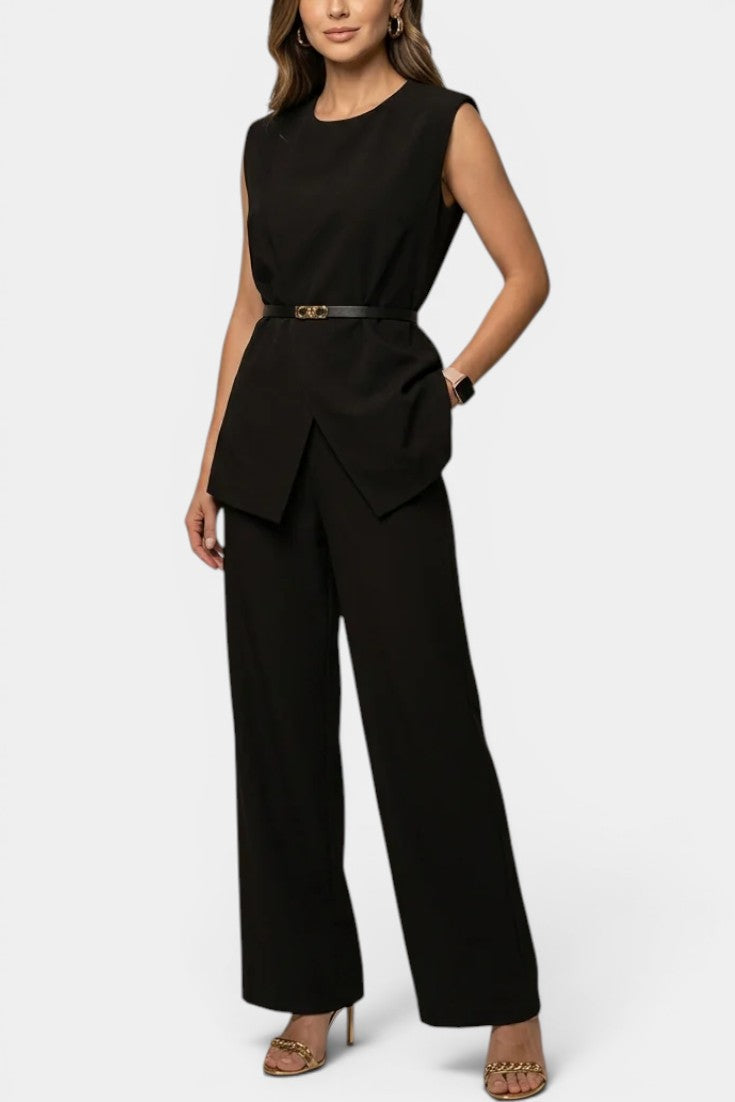 Silvia | Conjunto de Top con Cinturón y Pantalón Ancho