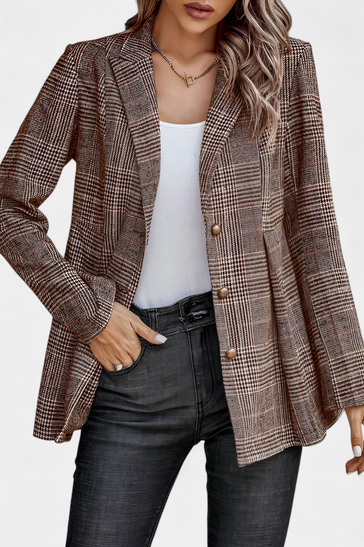 Carla | Chaqueta Péplum de Cuadros