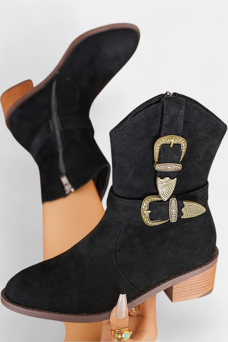 Mesa | Botas Western de Ante con Hebillas