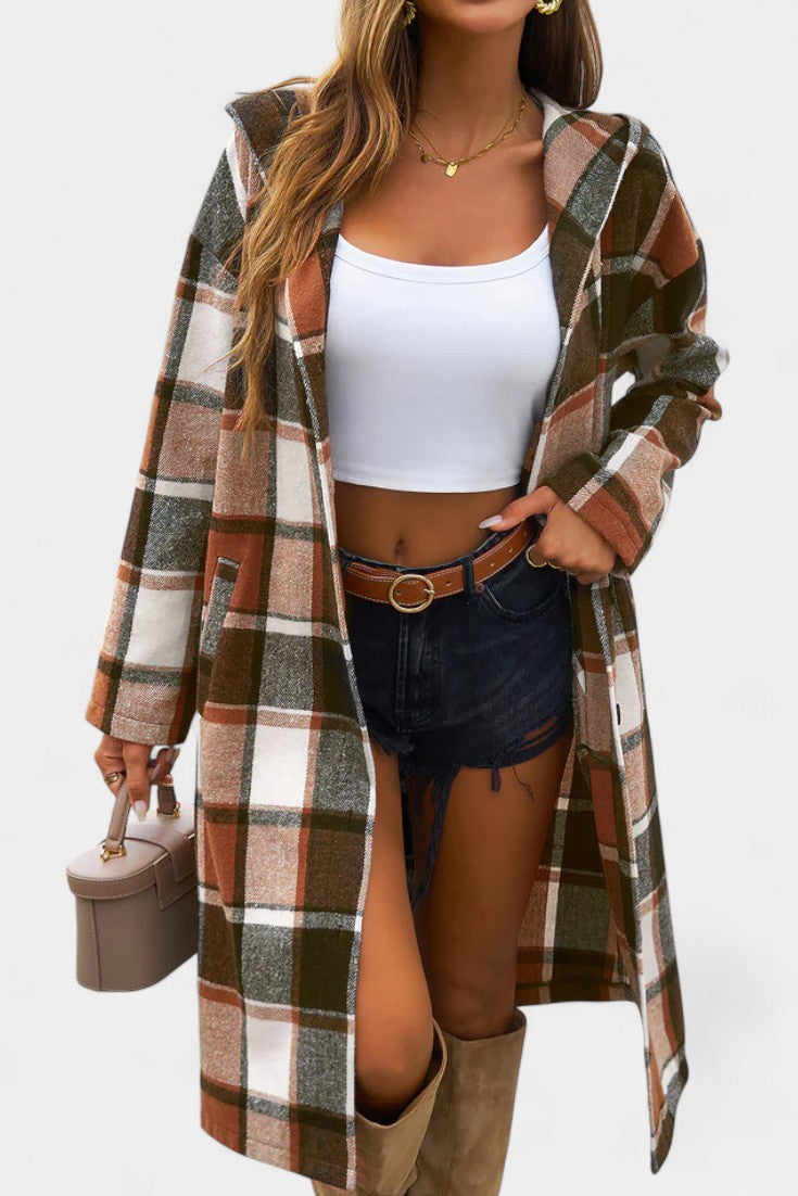 Sandra | Sobrecamisa de Cuadros con Capucha