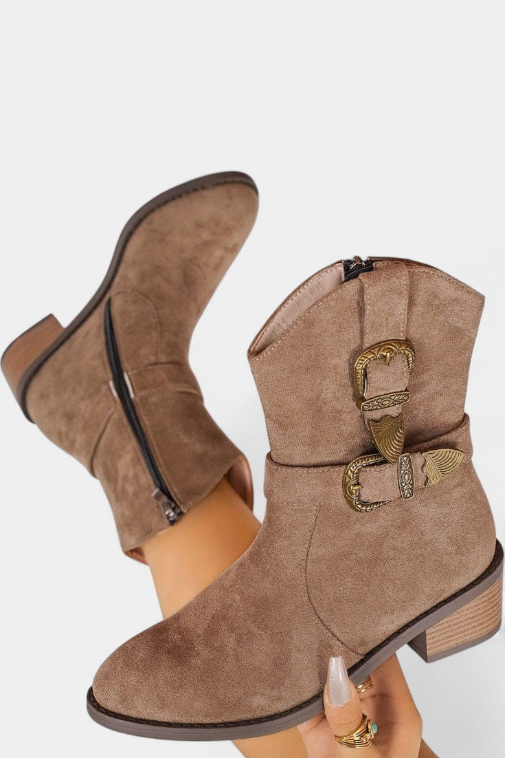 Mesa | Botas Western de Ante con Hebillas