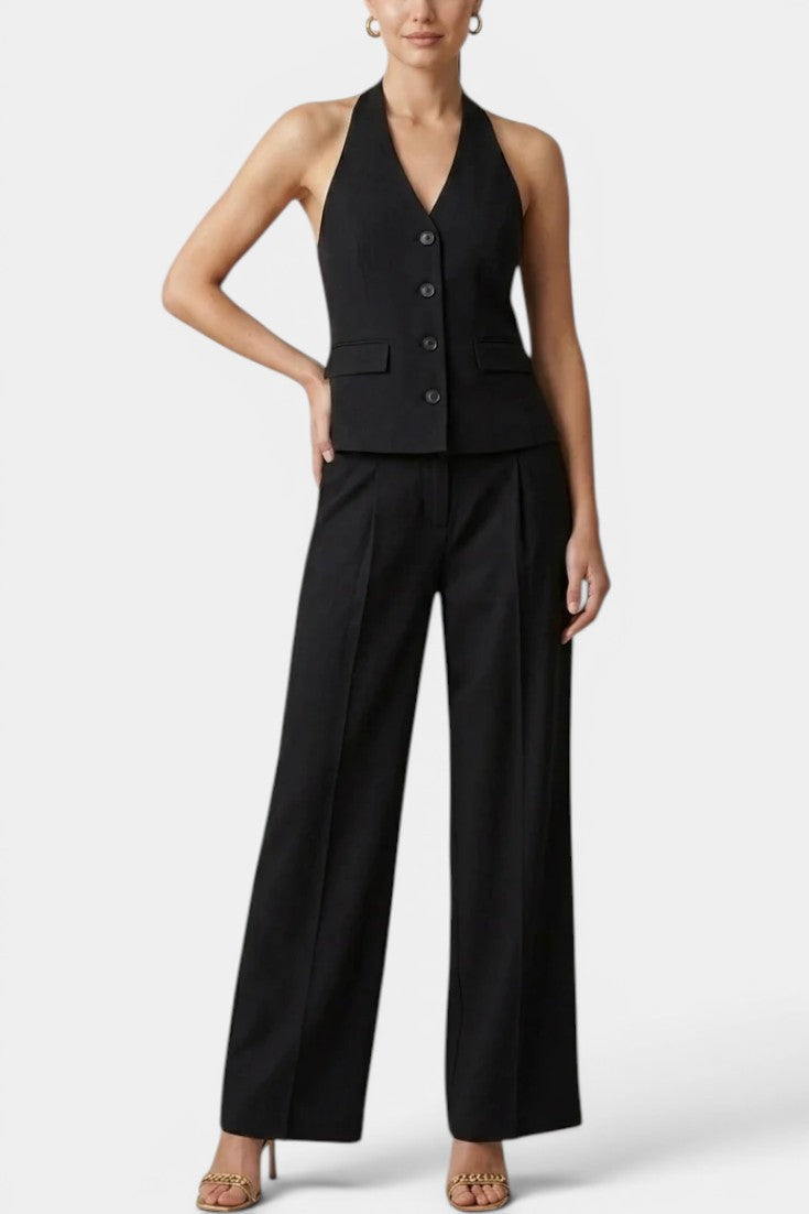 Ana | Traje de Chaleco Halter y Pantalón Ancho