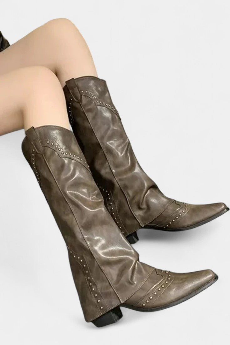 Frida | Botas Altas con Detalles Metálicos