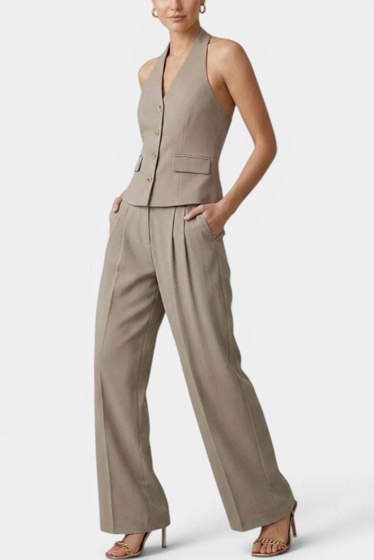 Ana | Traje de Chaleco Halter y Pantalón Ancho