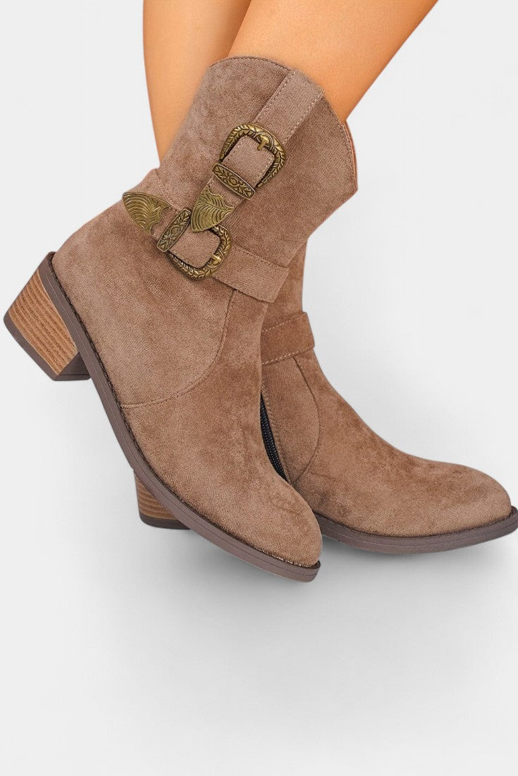 Mesa | Botas Western de Ante con Hebillas