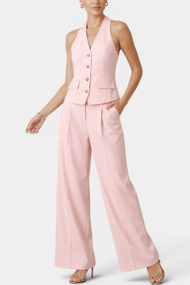 Ana | Traje de Chaleco Halter y Pantalón Ancho