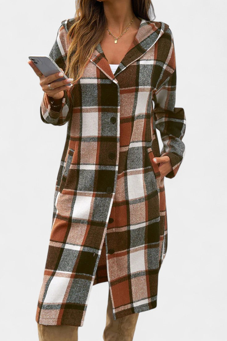 Sandra | Sobrecamisa de Cuadros con Capucha
