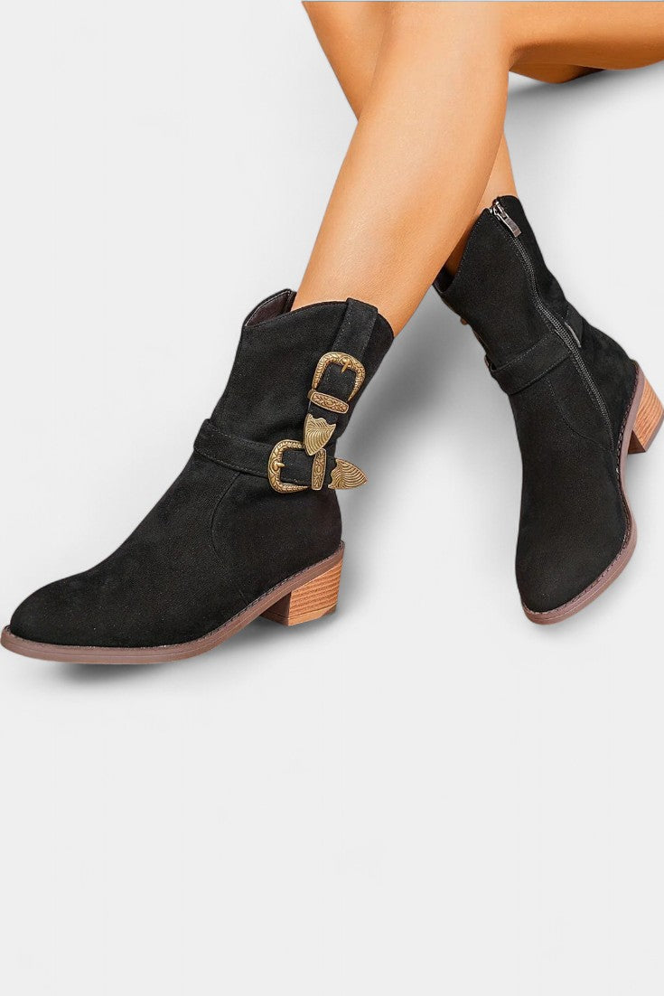 Mesa | Botas Western de Ante con Hebillas