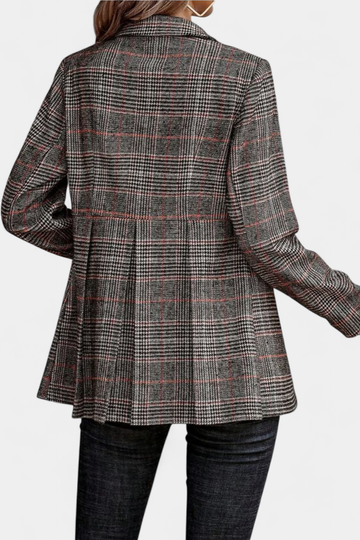 Carla | Chaqueta Péplum de Cuadros