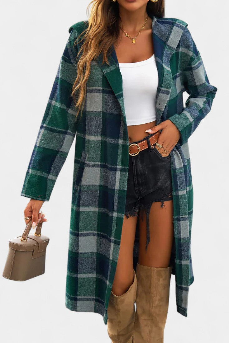 Sandra | Sobrecamisa de Cuadros con Capucha