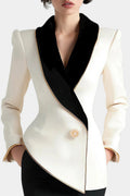 Beatriz | Blazer Asimétrica con Solapas en Contraste