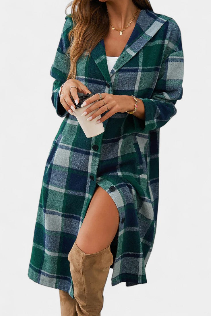 Sandra | Sobrecamisa de Cuadros con Capucha