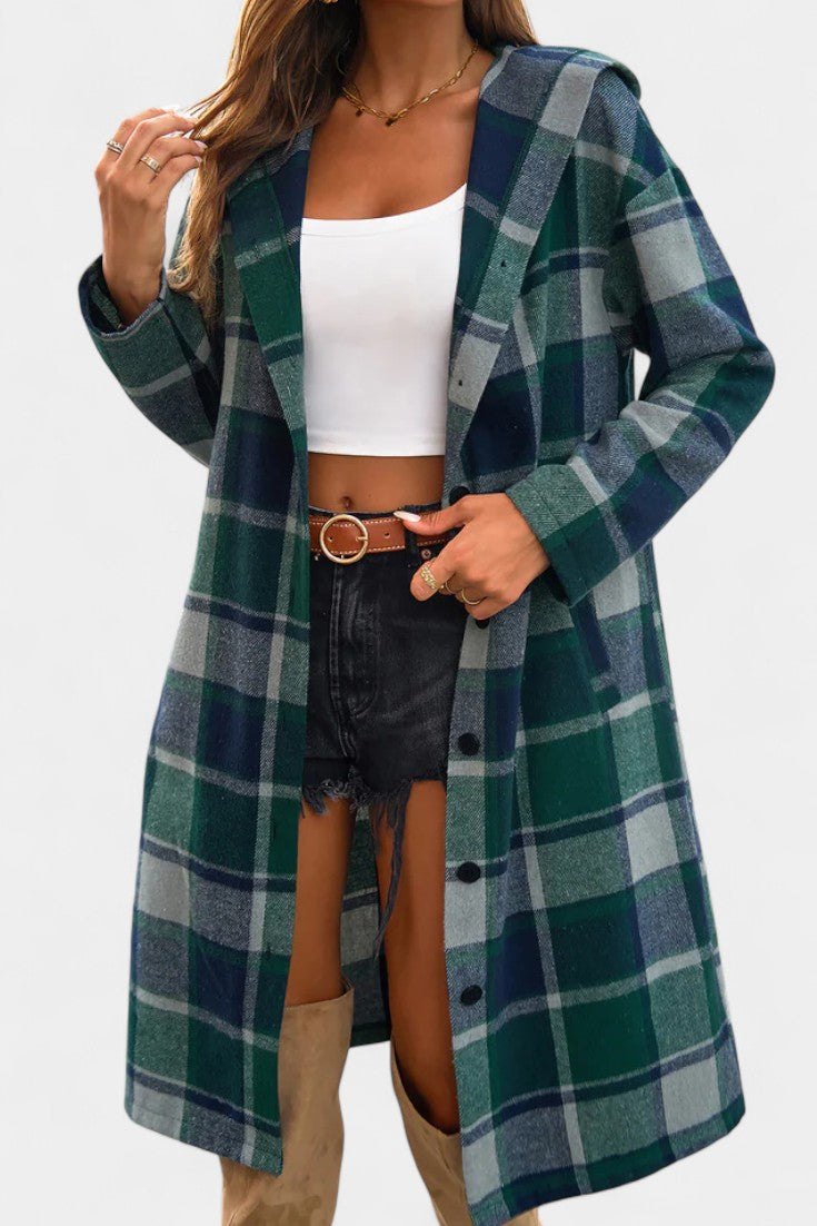 Sandra | Sobrecamisa de Cuadros con Capucha