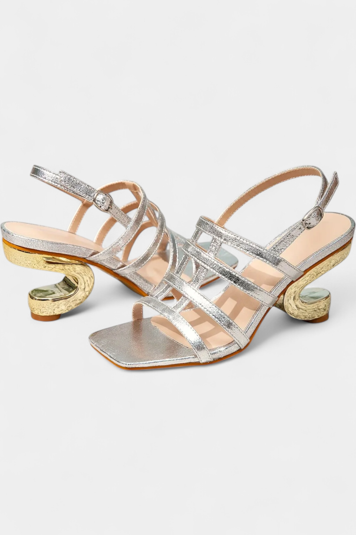 Deborah | Sandalias Metalizadas de Tacón