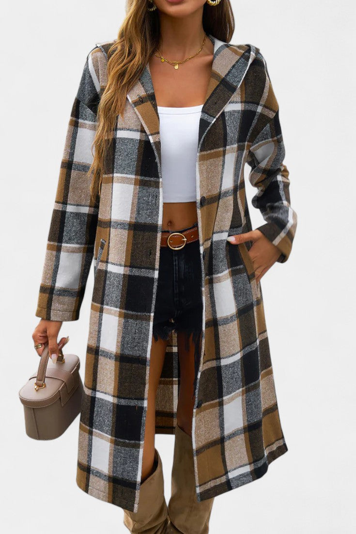 Sandra | Sobrecamisa de Cuadros con Capucha