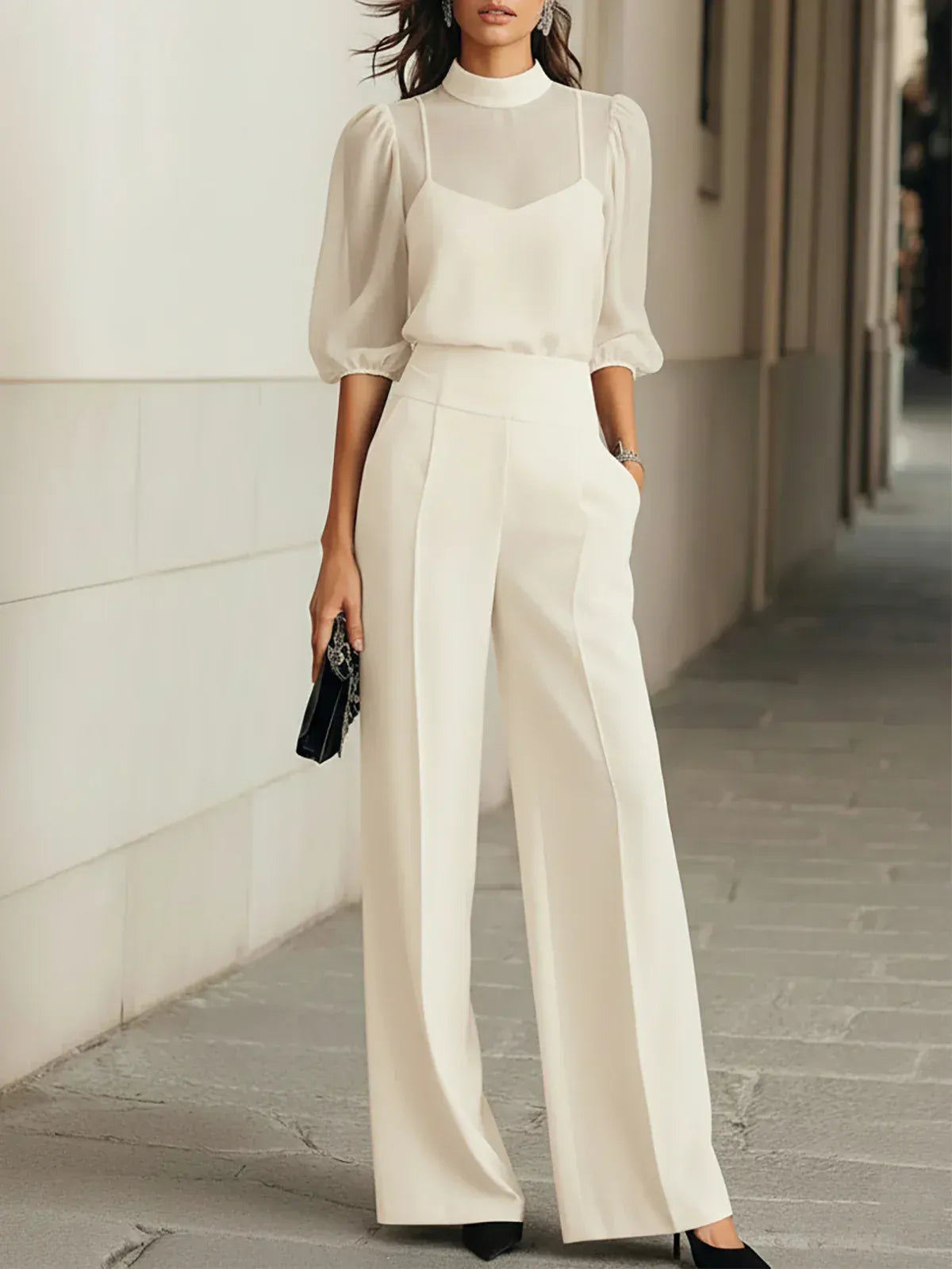 Violeta | Conjunto de Top Fluido y Pantalón Ancho