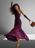 Isadora | Vestido Largo Drapeado de Un Hombro