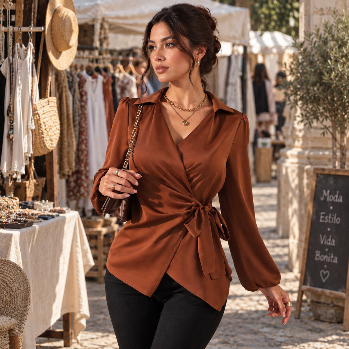 Évora | Blusa Cruzada con Lazada