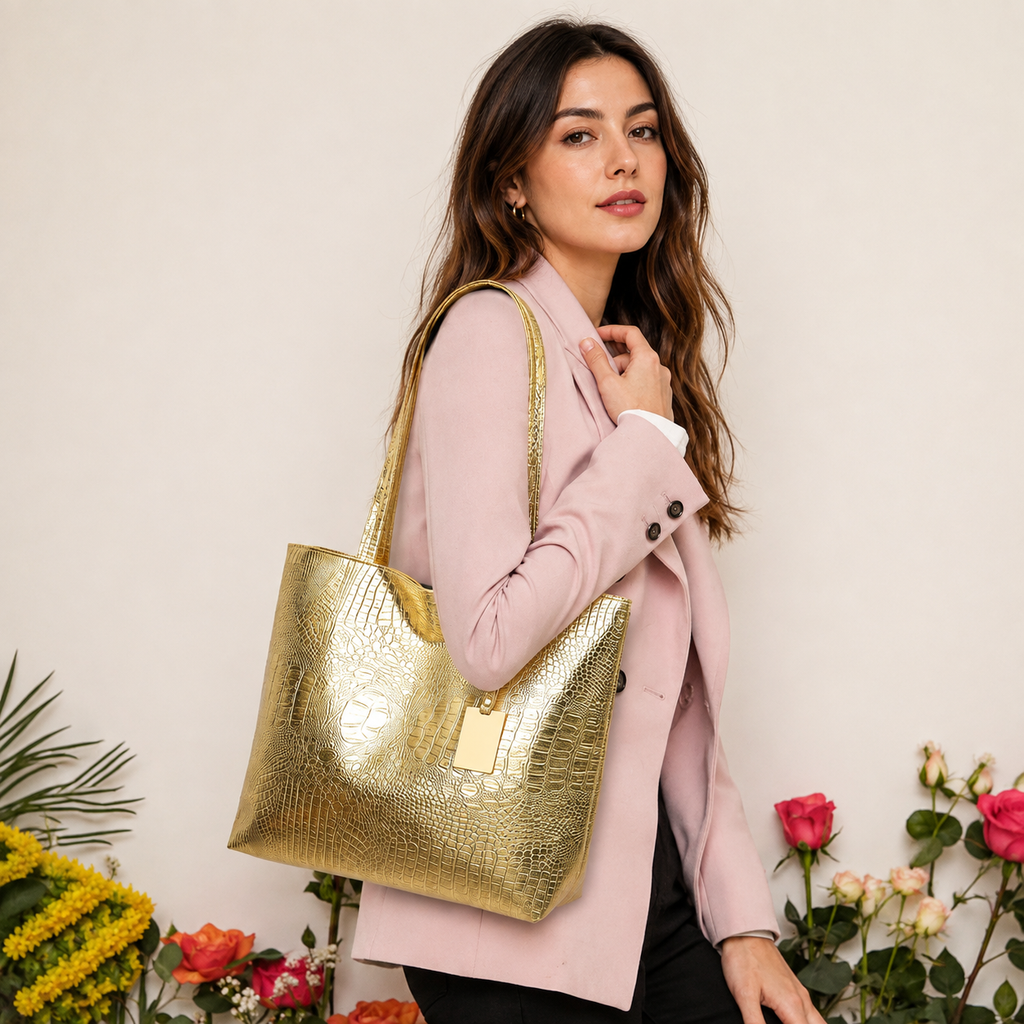 Tina | Bolso Tote Efecto Cocodrilo