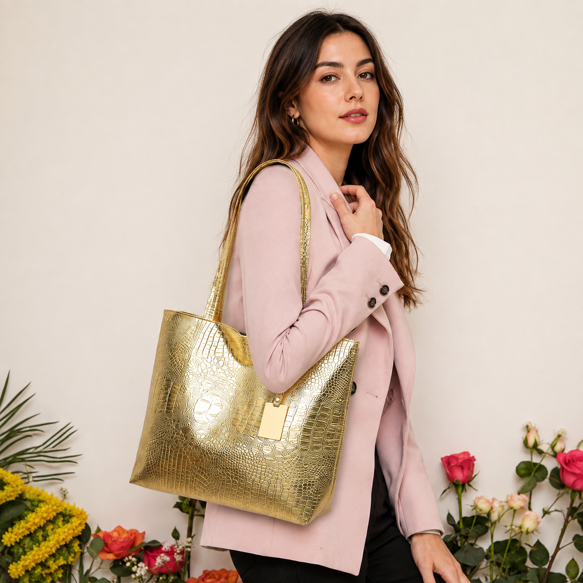 Tina | Bolso Tote Efecto Cocodrilo