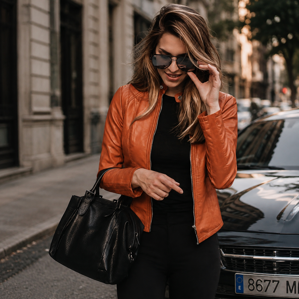 Bolonia | Chaqueta Entallada Efecto Piel