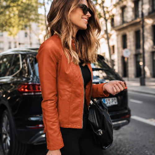 Bolonia | Chaqueta Entallada Efecto Piel