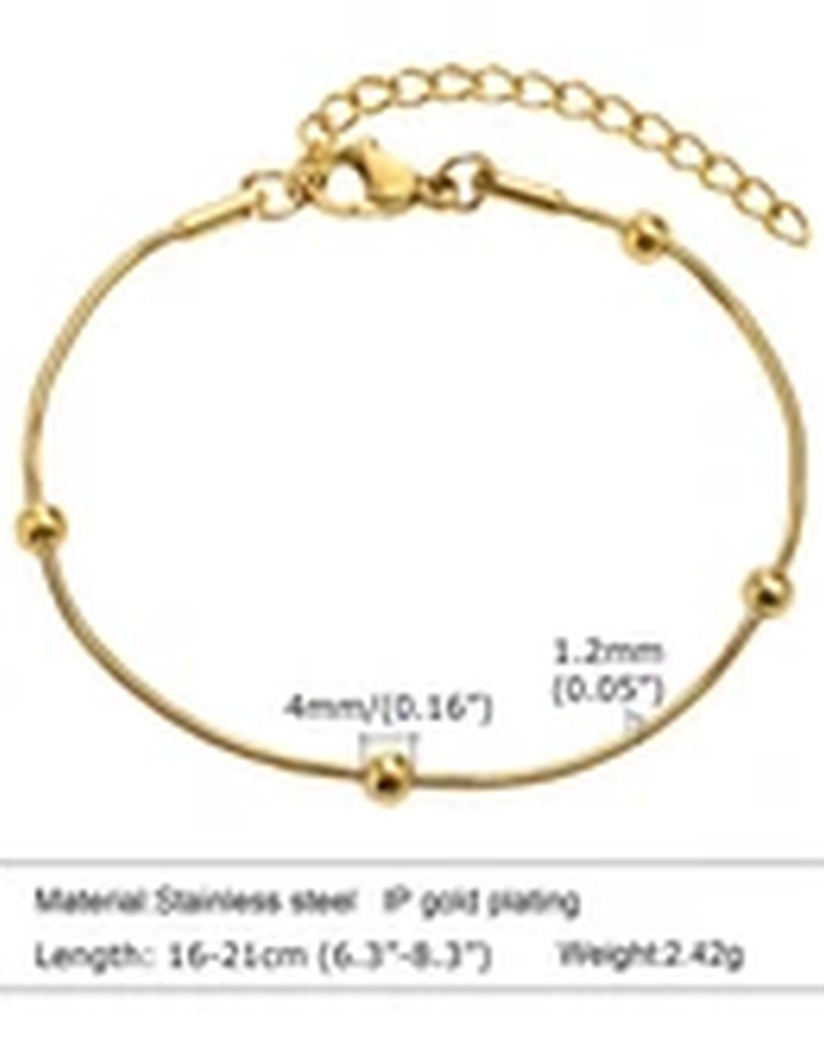 Pulsera Cadena Bañada en Oro