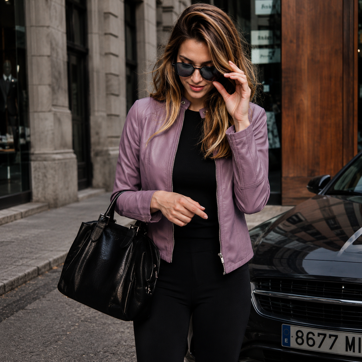 Bolonia | Chaqueta Entallada Efecto Piel