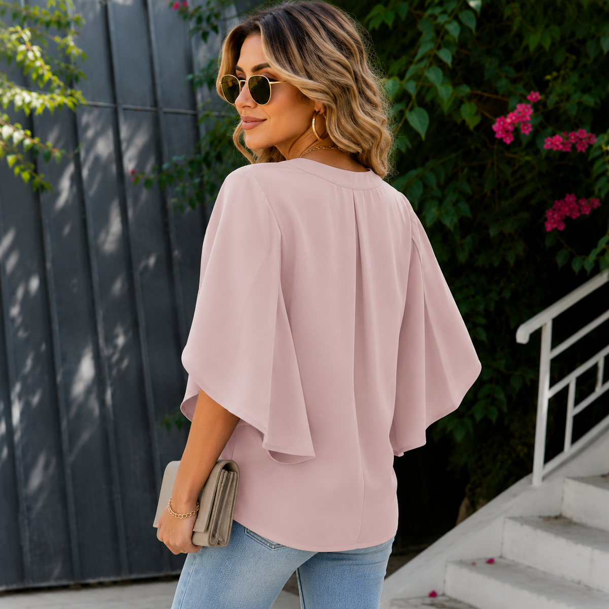 Noelia | Blusa de Gasa con Escote en V