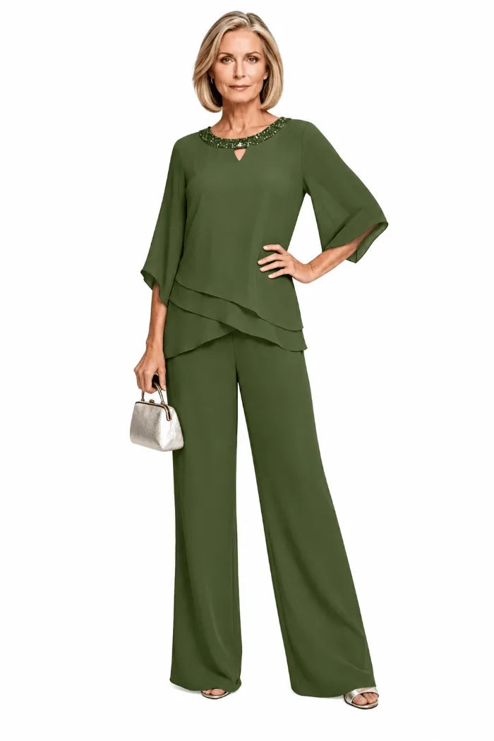 Matilde | Conjunto de Pantalón de Gasa para Madrina