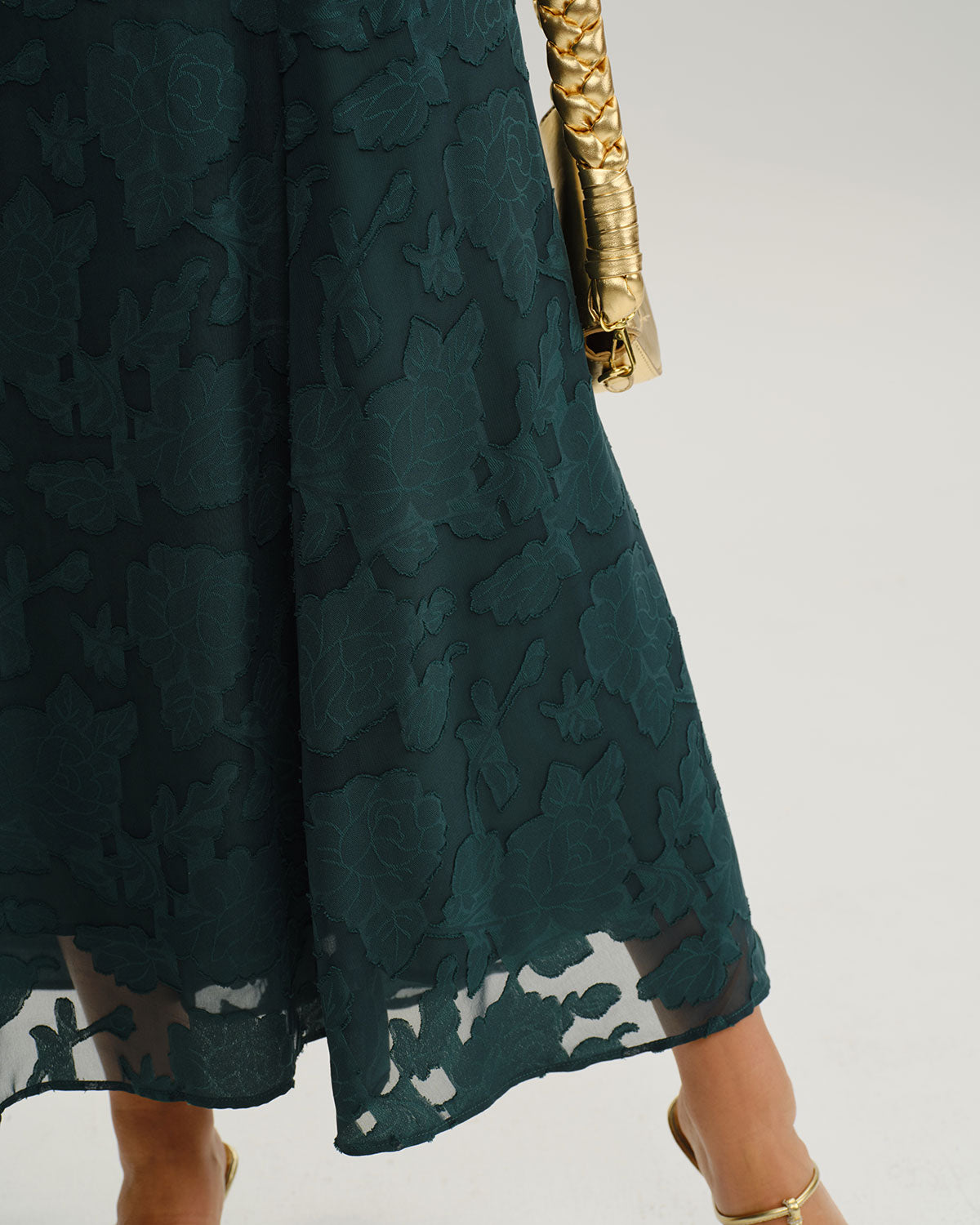 Esmeralda | Vestido Largo de Jacquard Verde
