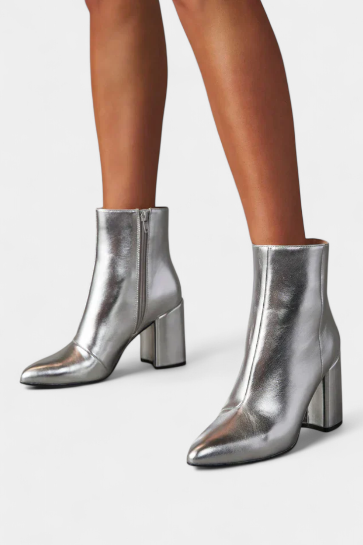 Ralica | Botines Metalizados Plateados