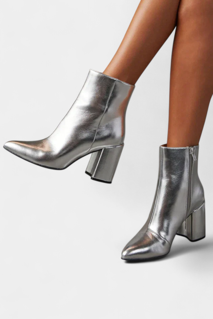 Ralica | Botines Metalizados Plateados